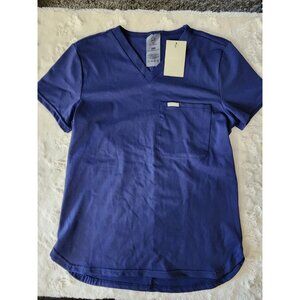 NWT Women's Scope Scrub Top Shirt Navy Blue size XXS Short sleeve stretch pocket